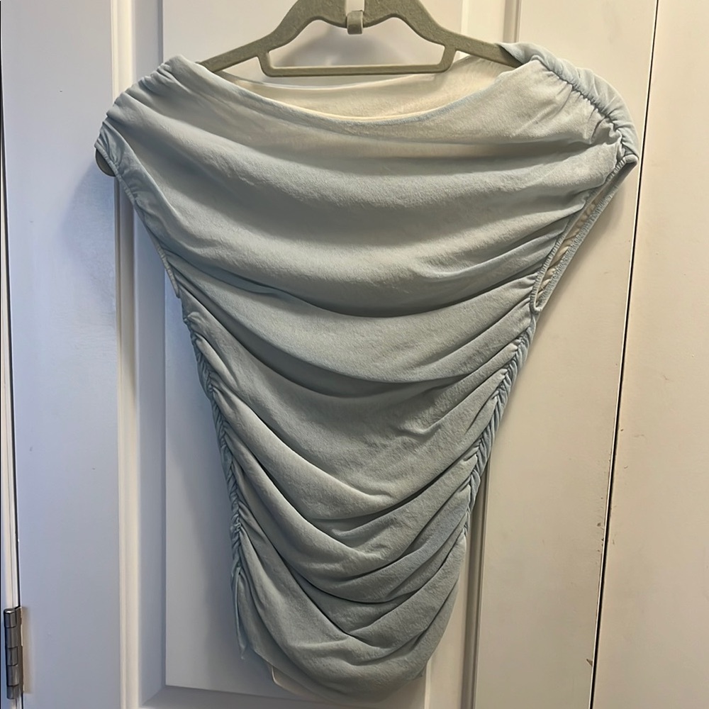Light Blue Ruched Top